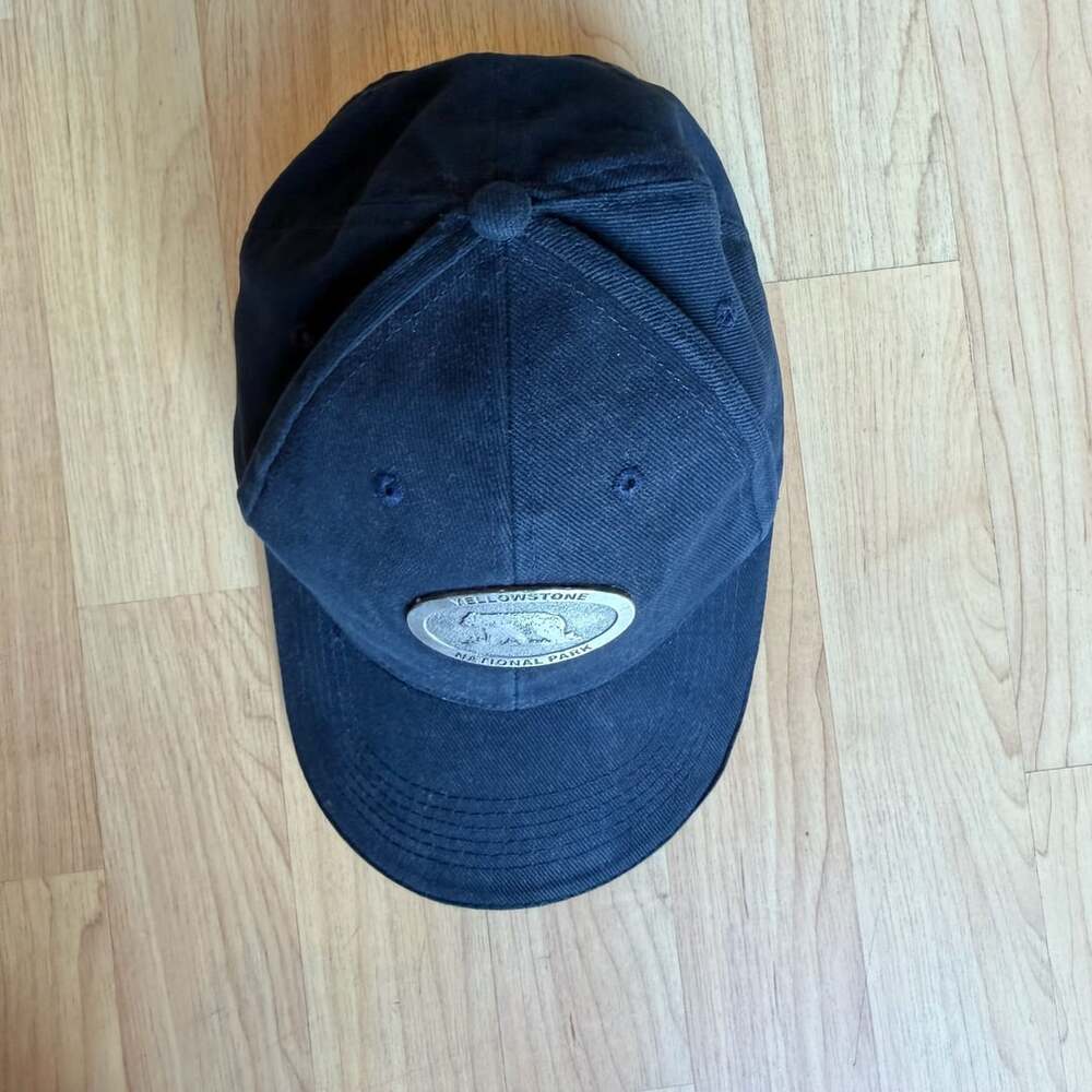 Jhats Yellowstone National Park Hat Navy Blue Bear Patch Adjustable Cap